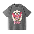 Unisex Pink Panther Printed Washed Tee