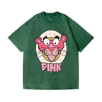 Unisex Pink Panther Printed Washed Tee