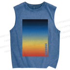 Unisex Rainbow Bauhaus Printed Washed Tank Top