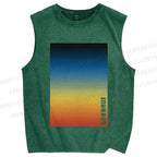 Unisex Rainbow Bauhaus Printed Washed Tank Top