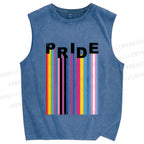 Unisex Pride Line Printed Washed Tank Top