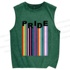 Unisex Pride Line Printed Washed Tank Top