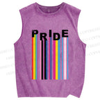 Unisex Pride Line Printed Washed Tank Top