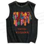 Unisex Yayoi Kusama Printed Washed Tank Top
