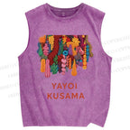 Unisex Yayoi Kusama Printed Washed Tank Top