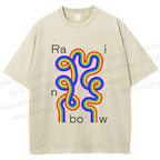 Unisex Pride Rainbow Printed Washed Tee