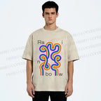 Unisex Pride Rainbow Printed Washed Tee