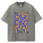 Unisex Pride Rainbow Printed Washed Tee