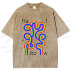 Unisex Pride Rainbow Printed Washed Tee