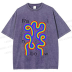 Unisex Pride Rainbow Printed Washed Tee