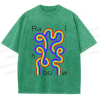 Unisex Pride Rainbow Printed Washed Tee