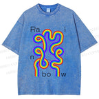 Unisex Pride Rainbow Printed Washed Tee