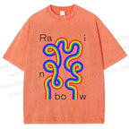 Unisex Pride Rainbow Printed Washed Tee