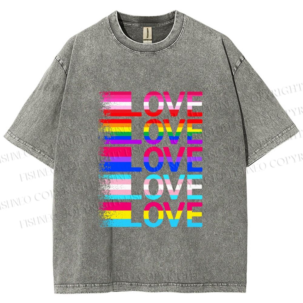 Unisex Pride Love Printed Washed Tee