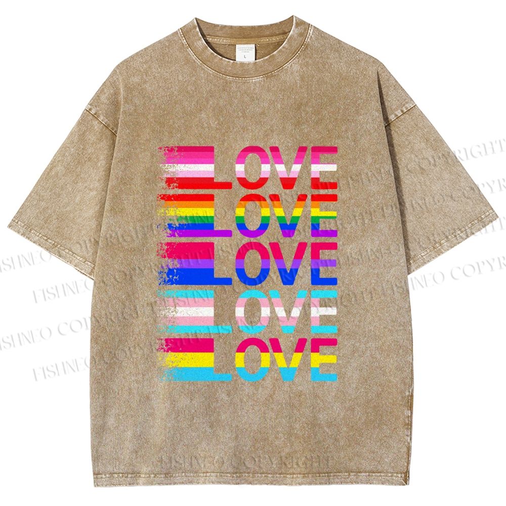 Unisex Pride Love Printed Washed Tee