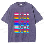 Unisex Pride Love Printed Washed Tee