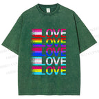 Unisex Pride Love Printed Washed Tee