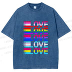 Unisex Pride Love Printed Washed Tee