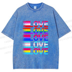 Unisex Pride Love Printed Washed Tee