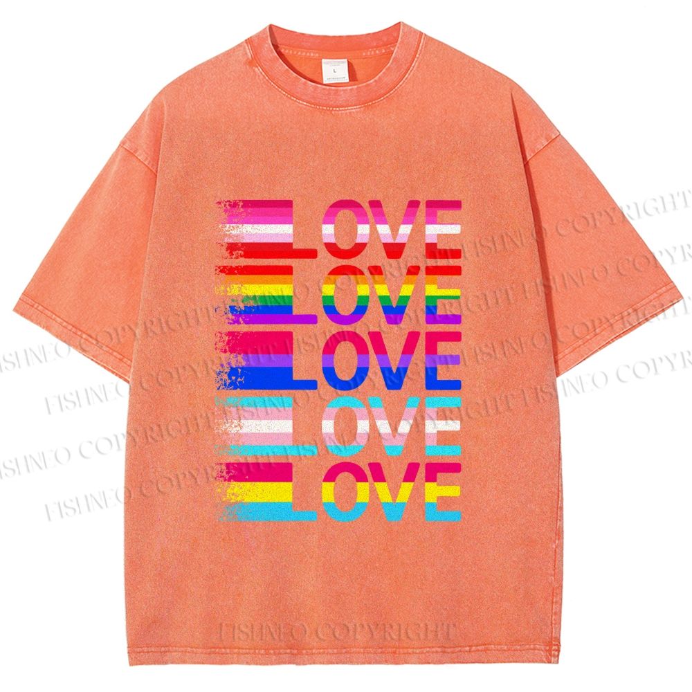 Unisex Pride Love Printed Washed Tee