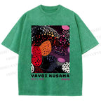 Unisex Yayoi Kusama Dots Graffiti Printed Washed Tee