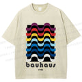 Unisex Bauhaus Color Geometry Printed Washed Tee