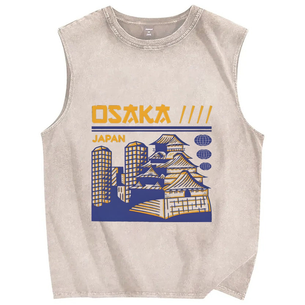 Osaka Japan Vintage Distressed Washed Tank Top