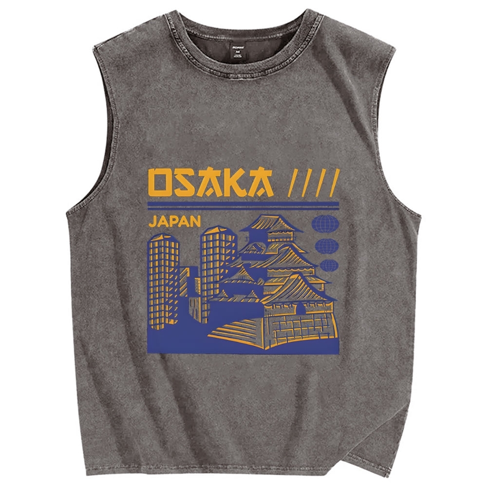 Osaka Japan Vintage Distressed Washed Tank Top