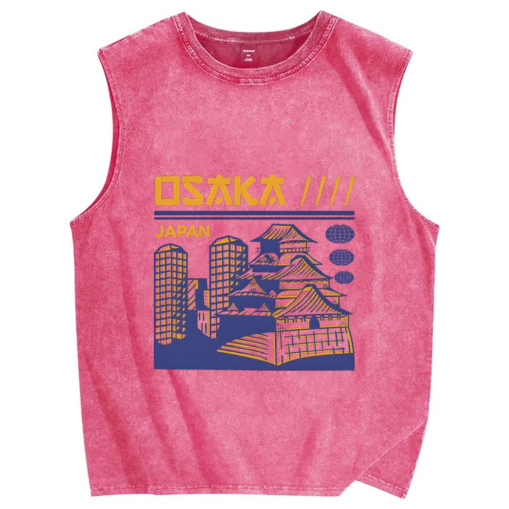 Osaka Japan Vintage Distressed Washed Tank Top