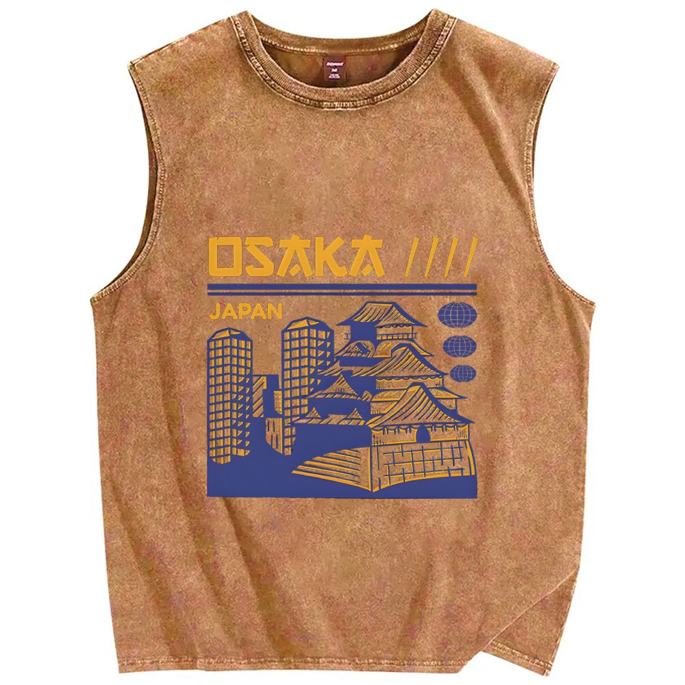 Osaka Japan Vintage Distressed Washed Tank Top