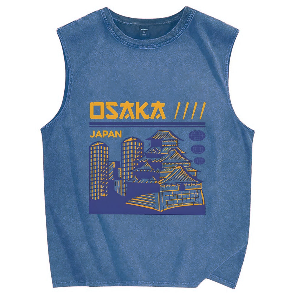 Osaka Japan Vintage Distressed Washed Tank Top