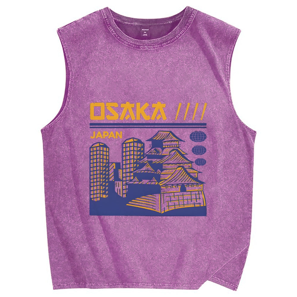 Osaka Japan Vintage Distressed Washed Tank Top