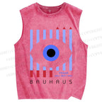 Unisex Bauhaus Eye Printed Washed Tank Top