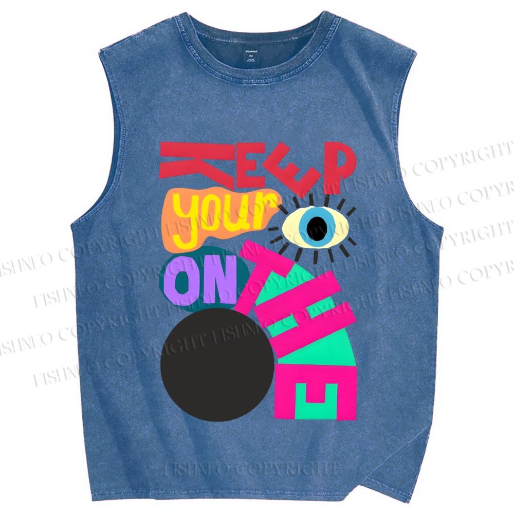 Unisex Bauhaus Keep Your Eyes on Printed Washed Tank Top