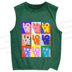 Unisex Pride Love Printed Washed Tank Top