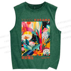 Unisex Yayoi Kusama Forest Printed Washed Tank Top