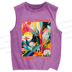 Unisex Yayoi Kusama Forest Printed Washed Tank Top