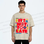 Unisex Bauhaus Eye Its Not Too Late Printed Washed Tee