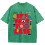 Unisex Bauhaus Eye Its Not Too Late Printed Washed Tee