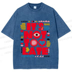 Unisex Bauhaus Eye Its Not Too Late Printed Washed Tee