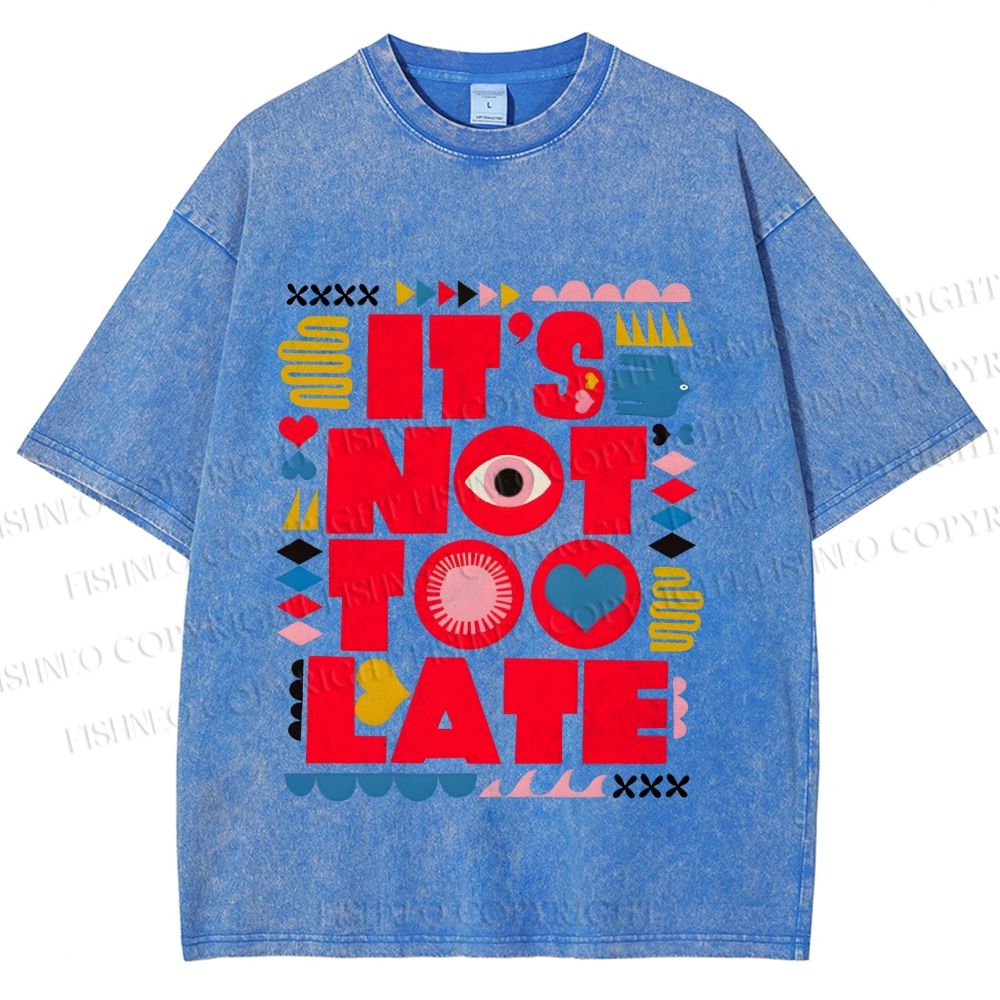 Unisex Bauhaus Eye Its Not Too Late Printed Washed Tee
