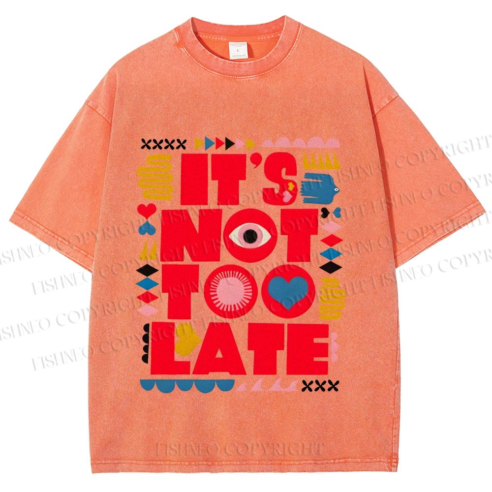 Unisex Bauhaus Eye Its Not Too Late Printed Washed Tee