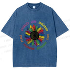 Unisex Pride Sunflower Love And Hope Printed Washed Tee