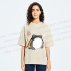 Unisex Pride Frog Cheerful Vibe Printed Washed Tee