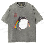 Unisex Pride Frog Cheerful Vibe Printed Washed Tee
