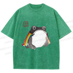 Unisex Pride Frog Cheerful Vibe Printed Washed Tee