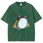 Unisex Pride Frog Cheerful Vibe Printed Washed Tee