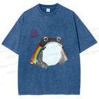 Unisex Pride Frog Cheerful Vibe Printed Washed Tee