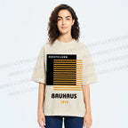 Unisex Bauhaus Geometric Art Printed Washed Tee