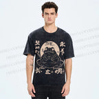 Unisex Retro Frog Printed Washed Tee